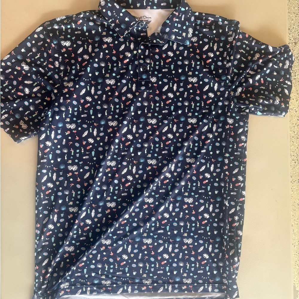 Blue Polo Shirt with Classic Collar and Lightweight Fabric